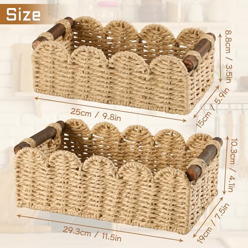 Storage Basket Wicker Baskets for Organizing Toilet Paper Storage Basket for Toilet Tank Top,Beige - color: Beige