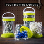 BlenderBottle GoStak Twist n' Lock Storage Jars, 150cc 2-Pak, Red - color: White, size: 150cc (Pack of 2)