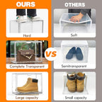 Size 12 Acrylic Shoe Boxes,12 Pack Shoe Display Cases Clear Plastic Stackable Shoe Container Hat Sneaker Storage Bins, Fit Up to US Men's/Women's Size 12 Shoes - color: Clear, size: Medium