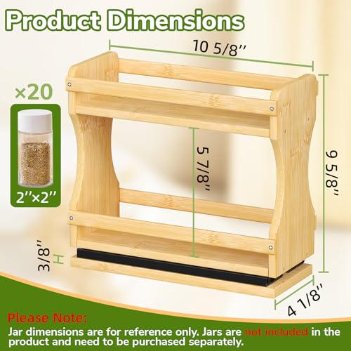 BAMEOS Pull Out Spice Rack Organizer for Cabinet, Bamboo Wide 4.2" Slide Out Seasoning Organizer for Kitchen, No Drill Anti-Tip Ball Bearing Silent Glides, Pantry Cabinet Organizer,Natural - size: 4.2" Wide, 1 Drawers