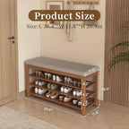 SolidWood Entryway Shoe Storage Bench, Flip-Top Soft-Close Lid, Adjustable Shelves, Cushioned Entryway Shoe Rack Organizer,Hallway, Closet, Foyer 39.4'' - size: 39.4"