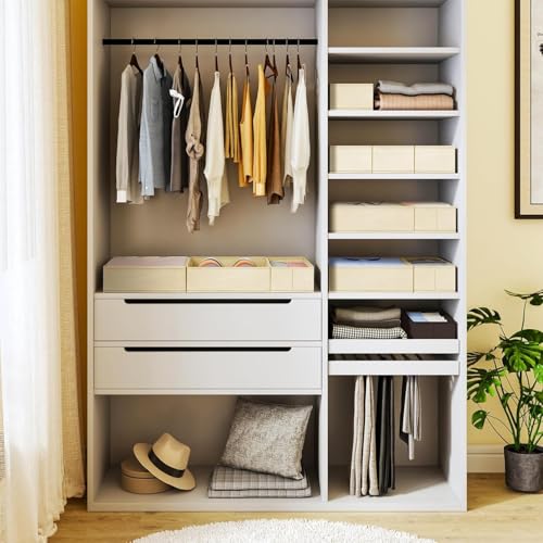 DIMJ Drawer Organizer Clothes, 15 Pack Dresser Organizer, Foldable Closet Organizers and Storage, Fabric Dresser Bins, Drawer Dividers for Nursery, Baby Clothes, Underwears, Sock (Beige) - color: Beige, size: 15 Pack