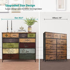 VASICAR Dresser for Bedroom with 12 Drawers, Tall Fabric Drawer Dresser, Chest of Drawers for Closet, Nursery, Bedside, Living Room, Entryway, Hallway (Pattern) - color: Pattern