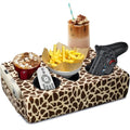 Couch Cup Holder Pillow, 5 Hole Couch Drink Holder! Keep Drinks Hand Side and Keep Temp, Prevent Spills and Use Anywhere. Cup Holder for Couch, Bed, Camping, RV, Car, Beach. Brown Beige - color: Brown Beige