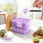 4 Pack Laundry Pods Container and Dryer Sheet Holder with Bamboo Lids, Laundry Room Organization Set with Labels and Scoops for Detergent Powder, Scent Booster Beads, 2600 +2000ml/0.53+0.7gal