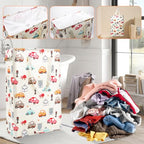 Odonata Slim Laundry Hamper Handles Collapsible Laundry Basket Thin Dirty Clothes Basket Narrow Laundry Bag Foldable Dirty Hamper 48L (Car) - color: Car