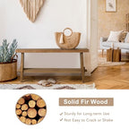 HOKYHOKY Solid Wood Entryway Bench - 43.3" Farmhouse Long Storage Bench, Rustic Narrow Bench Seat for Indoor, Entryway, Dining Room, Living Room and Hallway, Brown - size: 43.3"