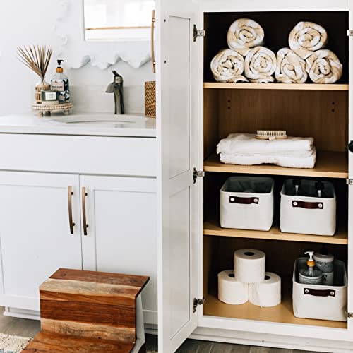 OrganiHaus Small Fabric Storage Baskets 6 Pack, 12x8in Cloth Storage Bins for Shelves, Small Baskets for Organizing Pantry Closet, Canvas Shelf Baskets, Off-White - color: Full Off-White, size: Small - 6pc