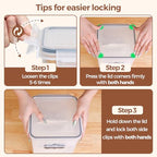 ComSaf Food Storage Containers with Lids Set of 3 (2L/2.1Qt) (1.4L/1.5Qt) (0.8L/0.8Qt), Airtight Food Storage Container, Plastic Canister Sets for Kitchen, Pantry Organizer for Sugar, Cereal and Snack - size: 2.1Qt/1.5Qt/0.8Qt-Rectangle