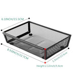Mesh Tray Silverware Drawer Organizer, Utensil Cutlery Tray Office Supplies with Interlocking Arm Drawer Dividers Organizer for Flatware, Knives,Home,Office, School,Bedroom 9X6＂Black - size: 3 Pack 9"x6" Black Metal