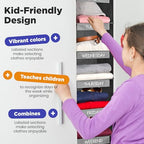 Handy Laundry Hanging Clothes Organizer for Kids - 6-Shelf Closet Daily Clothing Organization Labeled Shelves with Days of The Week Monday Through Friday, Weekday and Weekend (Grey) - color: Grey