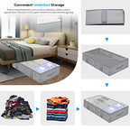 Onlyeasy Breathable Under Bed Storage Bags with 4 Reinforced Handles and Sturdy Side Wall, 2 Pack Eco-friendly Underbed Clothing Blankets Organizer with 2 Strong Zippers, Herringbone Grey, MXRUBBSS2P - color: Upgraded Firm Side Wall - Herringbone Grey
