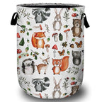 Cute Woodland Animal Laundry Basket, Laundry Hamper Collapsible Oxford Cloth with Handle Clothes Toy Storage Bin for Bathroom Laundry Room Bedroom 15.7 X 20 Inch - color: Cute Woodland Animal