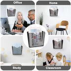 Wall Mount File Holder Mesh Metal Vertical Magazine Holder Letter Size Wall File Organizer Magazine Rack Wall Folder Storage Mail Organizer Hanging Basket Hanging File Organizer for Office (1 Pack) - size: 1 pack