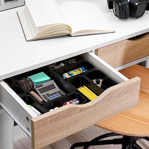 Simple Houseware Interlocking Desk Drawer Bins Organizer, 42 Packs, Black - size: Pack of 42