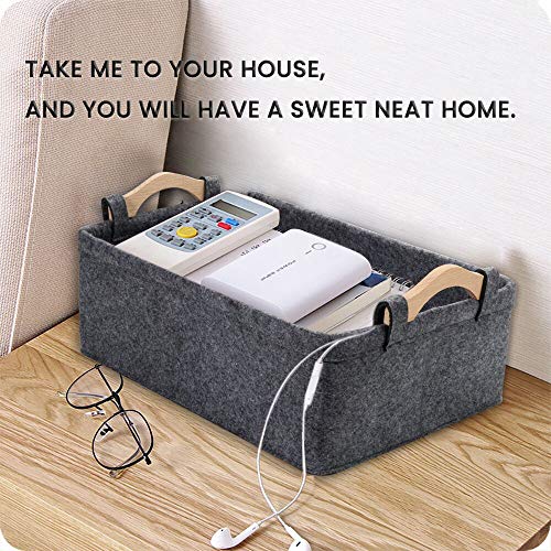 Collapsible Storage Basket Medium Rectangle Felt Fabric Baskets Storage Bins Organizer for Underwear Socks Bra Towel Toiletry Baby Products Storage Basket Light Gray - color: light gray, size: 13 x 8.9 x 4.5 Inch (Pack of 1)