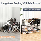DIMJ Boot Rack 3-Tier - Black Metal Boot Storage Rack for Tall Boots Organizer Tall Boots, Multiuse Shoe Rack for Boots, Sneakers, High-Heels, Entryway, Fit for 10 Pairs, Black - size: 3-Tier 10 Pair