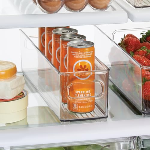 iDesign Stackable Fridge Bin with Handles - Ideal for Freezer or Pantry, Set of 2, Clear, Made in USA - style: Pack of 2