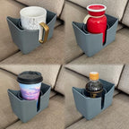 Couch Anti-Spill Drink Holder Tray, Couch Seat Cushion Cup Beverage Holder for Cups, Mugs, Bottles, Cans (Gray) - color: Gray