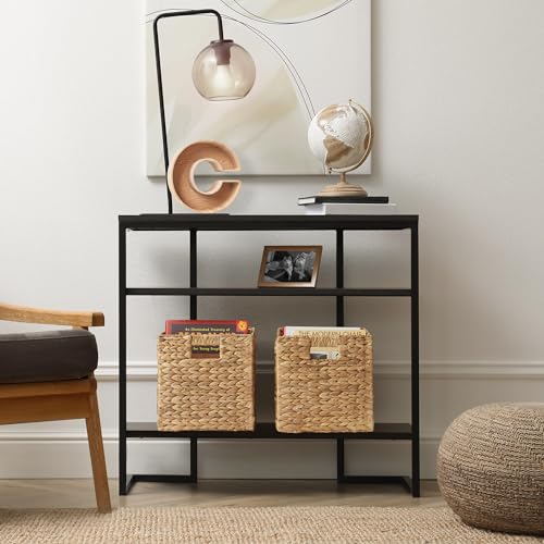 Casafield 10.5" x 10.5" Water Hyacinth Storage Baskets, Natural - Set of 2 Collapsible Cube Organizers, Woven Bins for Bathroom, Bedroom, Laundry, Pantry, Shelves - size: 2-Pack