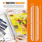 40Pcs 3 Hole Punched Magazine Holders, Magazine Organizer, 3 Ring Binder Insert Strips, Translucent White