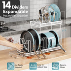3-Pack Pots and Pans Organizer for Under Cabinet, Bright White - color: Bright White