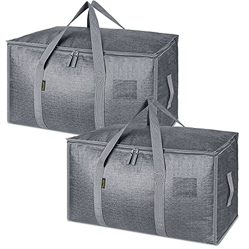 BALEINE 2-Pack Oversized Moving Bags with Reinforced Handles, Heavy-Duty Storage Tote for Clothes, Moving Supplies (Winter Grey, 2-Pack) - color: Winter Gray, size: 2-Pack