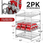 Simple Houseware 2 Tier Stackable Can Rack, Silver, 2 Pack - color: Silver