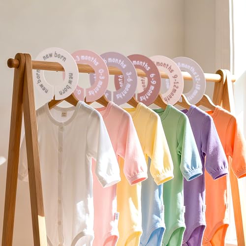 8pcs Baby Clothes Dividers for Closet, Plastic Nursery Closet Organizers Round Size Dividers for Newborn Toddler Age Labels Wardrobe Decor & Storage Outfit Solution