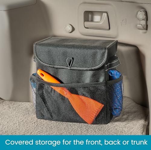 High Road Carganizer Car Storage Organizer with Lid - Multipurpose Small Car Storage Box, Back or Front Seat Organizer, Auto Console or Trunk Organizer - Univeral Fit in All Vehicles - size: 9 × 9 × 6 inches
