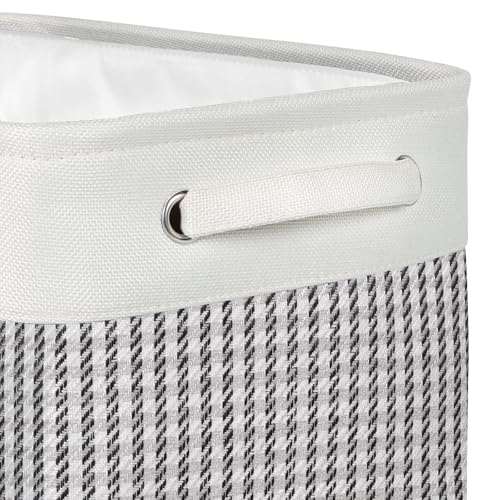 Kntiwiwo Foldable Storage Bin Collapsible Fabric Storage Basket Cube with Durable Handles Closet Organizer Bins for Organizing Shelves Drawers, Set of 3, 15" x 10" x 9.5", Houndstooth - color: Houndstooth, size: 15" x 10" x 9.5"
