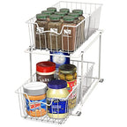 Simple Houseware 2 Tier Cabinet Wire Basket Drawer Organizer, White - color: White