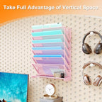 Kuntine.B Wall File Organizer (Pink, 7 Tier 2 Pack) - color: Pink, size: 7 Tier 2 Pack