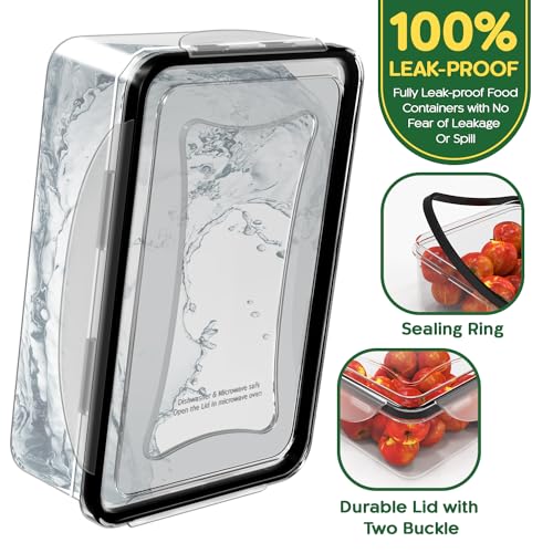 RockBerry 50 Pcs Large Food Storage Containers with Lids Airtight-85 OZ to small Containers-Total 526OZ Stackable Kitchen Set -BPA Free Leak proof containers (50Multi) - color: 50Multi
