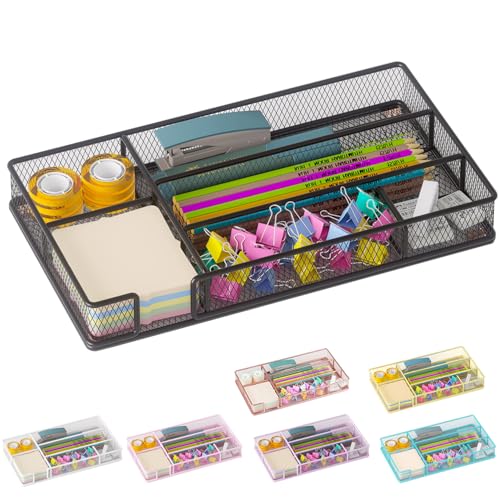 Desk Drawer Organizer Tray, Office Drawer Organizer, Workspace Organizers, Suitable for Tools, Pencils, Office Supplies Storage (Black) - color: Black