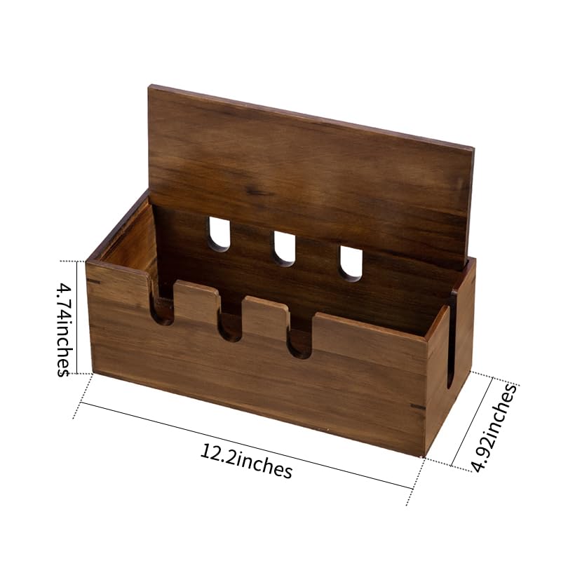 Large Cable Management Box, Wooden Cord Hider Desk Organizer, Power Strip and Cord Hider Box, Surge Protector Floor Cable Organizer, for Desktop Home Office Kitchen