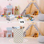 FANKANG Storage Basket, Nursery Hamper Canvas Laundry Basket Foldable with Waterproof PE Coating Large Storage Baskets for Kids Boys and Girls, Office, Bedroom, Clothes,Toys(Beige flag) - color: Beige flag