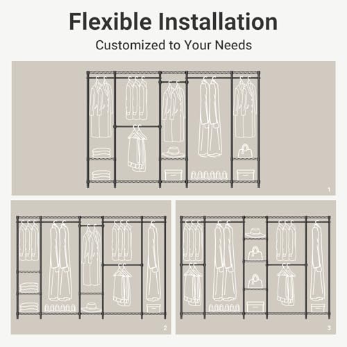 VIPEK V50 Closet Organizer System, Extra Large Heavy Duty Clothes Rack with Adjustable Shelves, Freestanding Modern Wardrobe for Bedroom, Walk-in Closet, Dressing Room, 1300 lbs Capacity, Gold - color: Gold