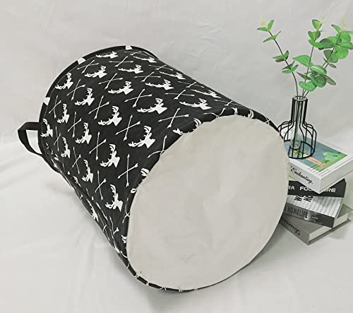 KUNRO Kids Laundry Hamper Clothes Gift Basket Storage Laundry Baskets Organizer Bin with Handles for Nursery Room (Deer) - color: Deer