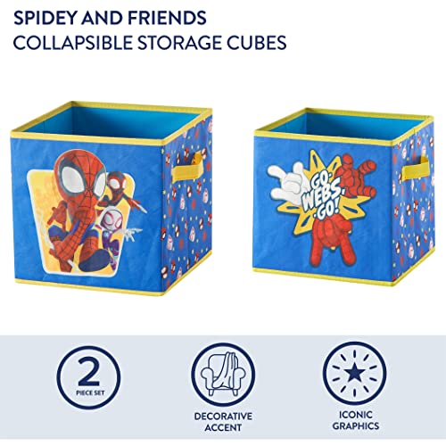 Marvel Spidey and His Amazing Friends Set of Two Spacious Collapsible Storage Cubes, 10"x10" - color: Spidey And His Amazing friends