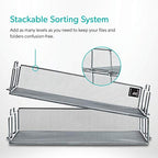 Mindspace 2 Tier Stackable Letter Tray | Paper Tray Desk Organizer | The Mesh Collection, Silver