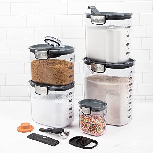 ProKeeper+ Airtight Food Storage Container Set – Clear Plastic Flour and Sugar Canister Set with Magnetic Accessories for Kitchen Organization (Grey, 9-Piece) - color: Grey, size: 9-Piece
