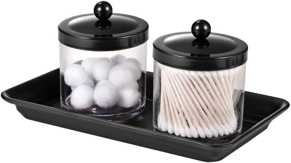 Vintage Farmhouse Decor Metal Vanity Tray, Countertop Guest Hand Towel Storage Organizer Tray Dispenser, Sturdy Holder for Perfume, Cosmetics, Jewelry, Makeup Bathroom Organizer (1 Pack, Black) - color: Black, size: 1 Pack (9.9" x 5.9" x 1.1")