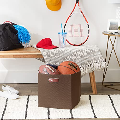 DII Collapsible Polyester Storage Cube, Solid, Lightweight and Durable, Large Square, 13x13x13, Bark Brown - color: Bark Brown, size: Large Square, 13x13x13"