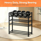 KEETDY 5-Tier Heavy Duty Shoe Rack for Garage Entryway, Stackable Shoe Organizer for 25 Pairs Men Boots, Shoe Rack for Closet Metal Shoe Storage Shelf, Floor, Hallway (Black)