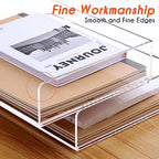 HeZone Paper Organizer, 2 Tier Stackable A4 Size Acrylic Letter Tray, Office/Home/School Organization - Clear - style: 2-layer horizontal tray