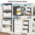 ZOINLIY Pull Out Cabinet Organizer, Pantry Slide Out Drawer Organizer with Adhesive Strips, Heavy Duty Under Sink Organizer, Storage and Organization for Kitchen, Bathroom, 15.7" D x 11.8" W x 6.7" H