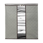 Szxc 2 Pack Foldable Erect Storage Bags Under Bed Closet Organizer 18 x 11 x 19 inch (L x W x H) - for Quilt Blanket Pillow Clothes Bedding - Clear Window & Handles - Easy to Fit 5 Throw Pillows - size: Erect, style: Set of 2