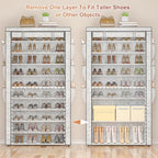 OYREL Shoe Rack 10Tier Large Capacity 50-56Pairs Beautiful Tall Shoe Shelf Free Standing Storage Cabinet Entryway Closet - size: 10Tier Multi