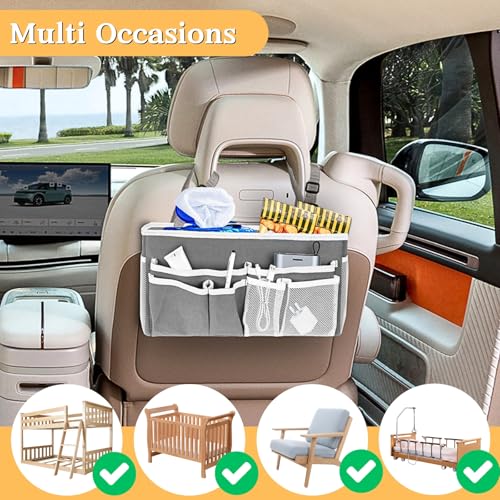 Ofiray-home 2pcs Bedside Caddy/Bedside Hanging Storage Bag for Bunk College Dorm Bed and Hospital Beds,Can be Placed Glasses,Water Bottle,Books,Mobile Phones,Keys,Dorm Room Essentials